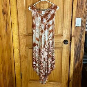 Tie-dye Stitched Floral Sundress/Cover Up Dress 🏖️